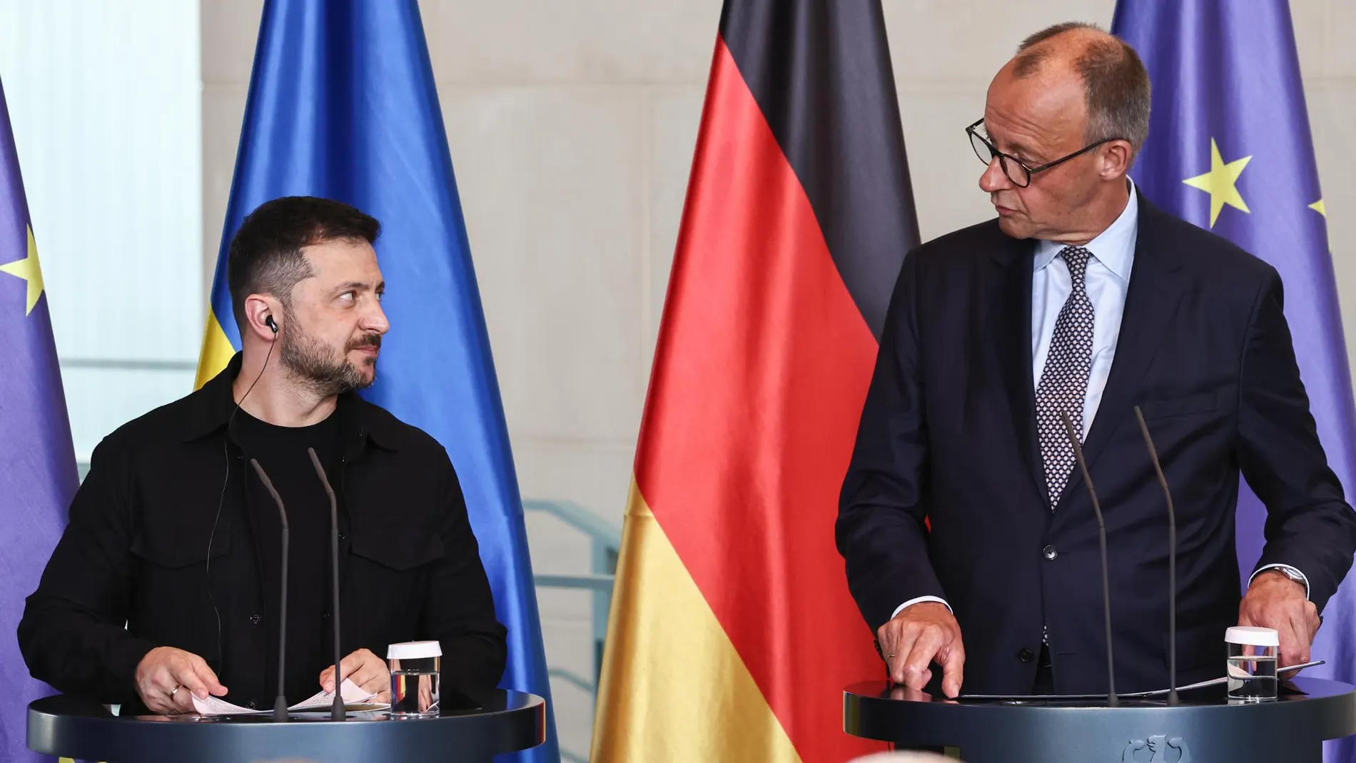 El canciller alemán Friedrich Merz y el presidente ucraniano Volodymyr Zelenski El canciller alemán Friedrich Merz y el presidente ucraniano Volodymyr Zelenski