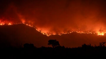 Imagen del incendio forestal de la semana pasada en Oímbra (Ourense)