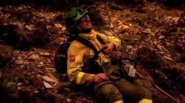Bombero agotado