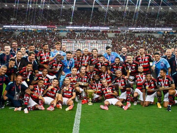 El Flamengo celebrando el campeonato Carioca