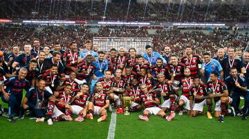 El Flamengo celebrando el campeonato Carioca