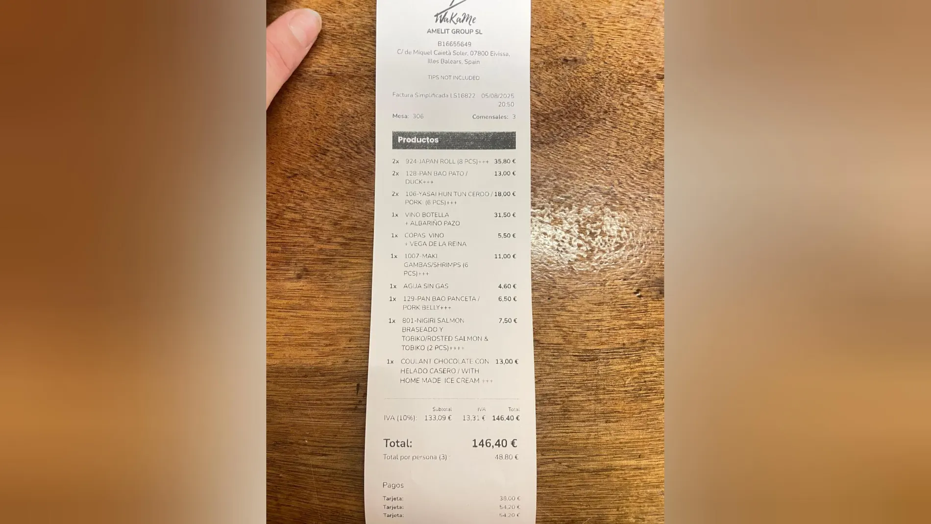 El ticket que pagó la clienta El ticket que pagó la clienta