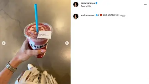 Carlota Marañón con el batido de Hailey Bieber Carlota Marañón con el batido de Hailey Bieber