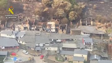 La Guardia Civil difunde imágenes aéreas de las localidades afectadas por los incendios en Ourense