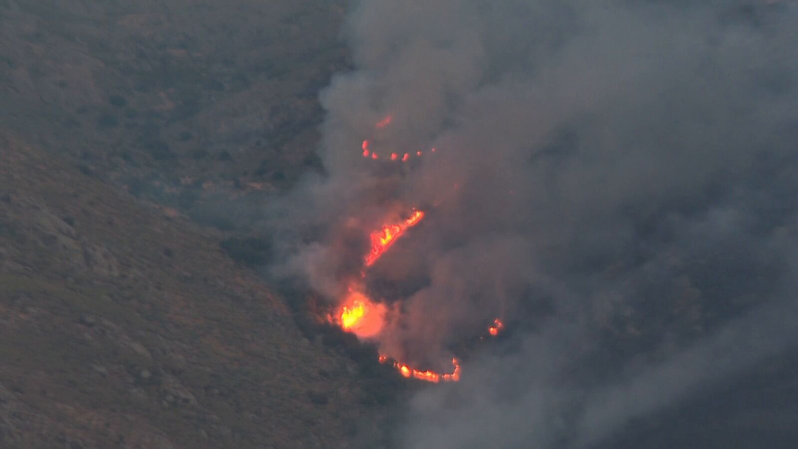 El viento complica el incendio de Jarilla: 