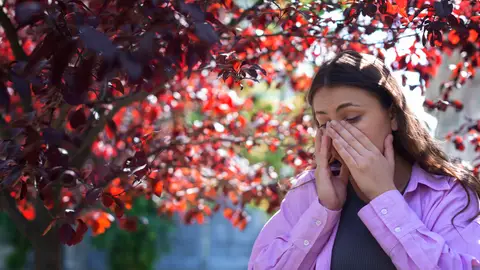 Mujer cansada en la calle Mujer cansada en la calle