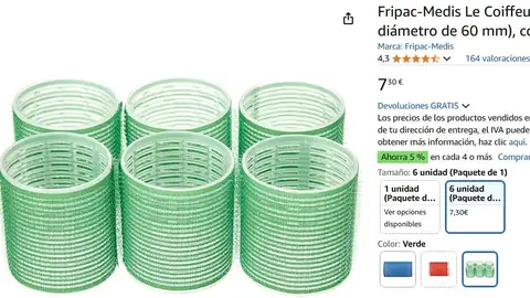 Pack de 6 rulos de color verde Pack de 6 rulos de color verde