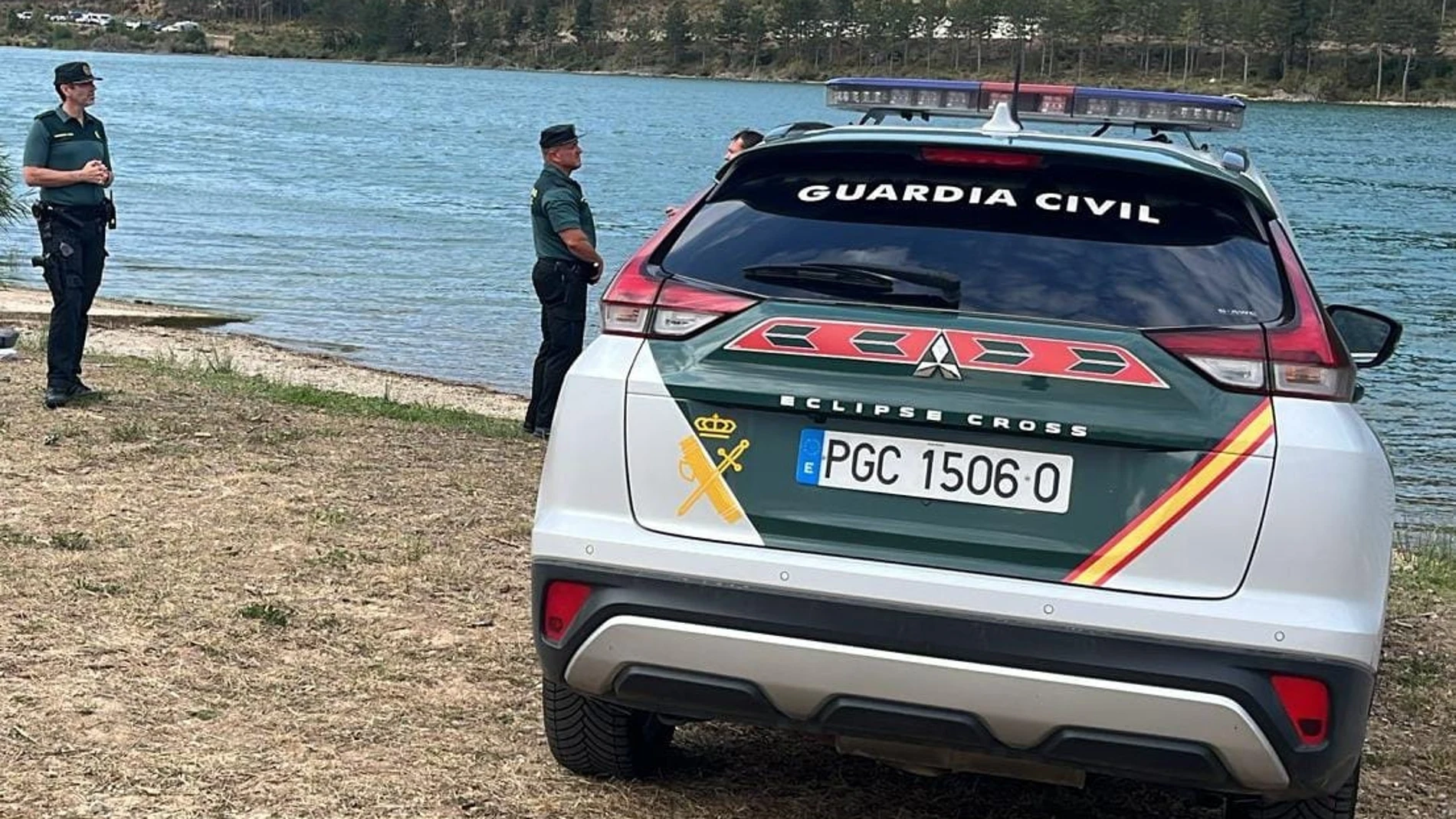 La Guardia Civil en el pantano de Nagore. La Guardia Civil en el pantano de Nagore.