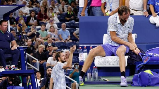 Medvedev, en el partido ante Benjamin Bonzi
