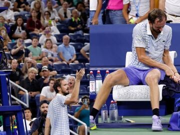 Medvedev, en el partido ante Benjamin Bonzi
