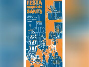 Cartel de las fiestas de Sants, en Barcelona