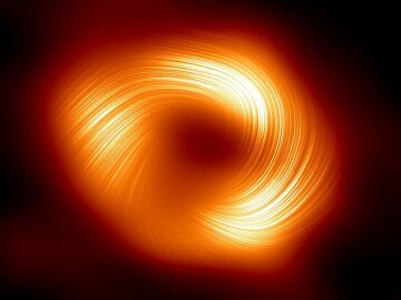 Sagitario A* fotografiado por el Telescopio del Horizonte de Sucesos en luz polarizada.