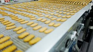 Imagen de archivo de galletas en una f&aacute;brica