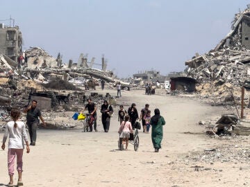 Edificios destruidos en la calle Saftawi, que separa Yabalia de la Ciudad de Gaza