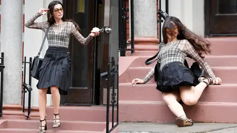 Anne Hathaway en el rodaje de El diablo viste de Prada 2 Anne Hathaway en el rodaje de El diablo viste de Prada 2