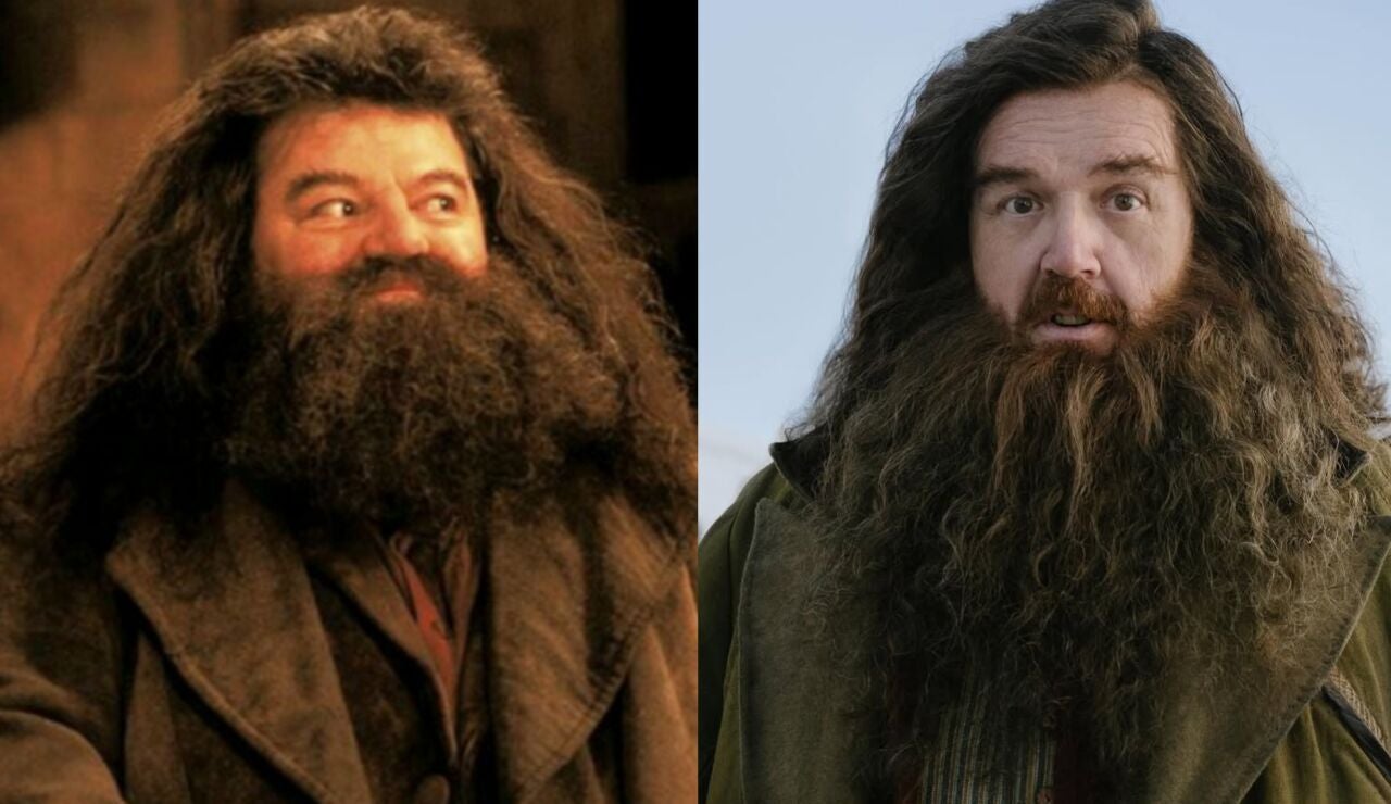 Robbie Coltrane y Nick Frost como Hagrid de Harry Potter