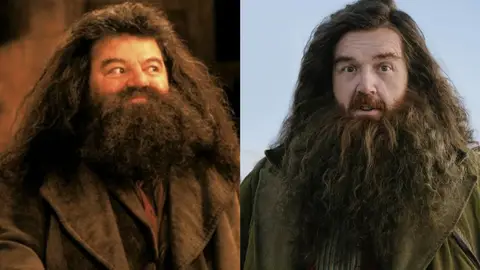 Robbie Coltrane y Nick Frost como Hagrid de Harry Potter Robbie Coltrane y Nick Frost como Hagrid de Harry Potter