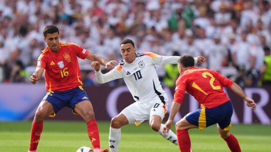 Rodri y Carvajal en un partido de la Eurocopa 2024