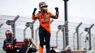 Piastri celebra su victoria en Zandvoort Piastri celebra su victoria en Zandvoort