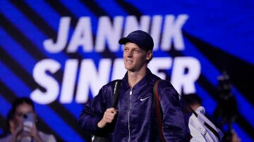 Jannik Sinner en su partido contra Musetti