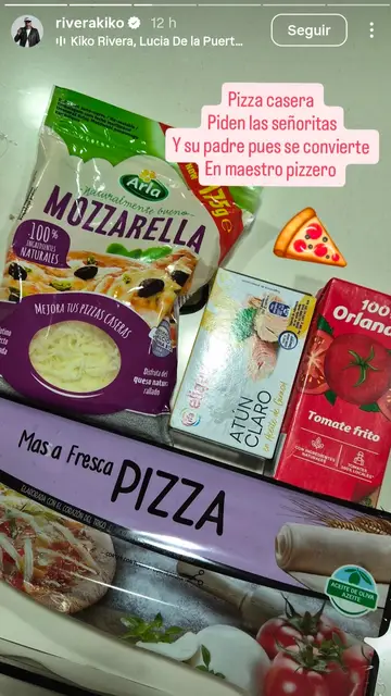 Historia de Kiko Rivera preparando una pizza Historia de Kiko Rivera preparando una pizza