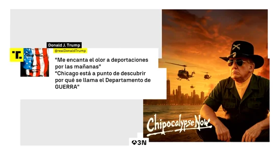 Trump, citando a la película bélica 'Apocalypse now': "Me encanta el olor a deportaciones por las mañanas" Trump, citando a la película bélica 'Apocalypse now': "Me encanta el olor a deportaciones por las mañanas"