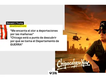 Trump, citando a la película bélica 'Apocalypse now': "Me encanta el olor a deportaciones por las mañanas" Trump, citando a la película bélica 'Apocalypse now': "Me encanta el olor a deportaciones por las mañanas"