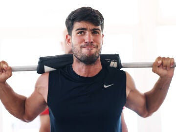 Alcaraz, ejercitándose antes del Cincinnati Open