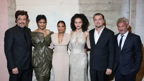Benicio Del Toro, Teyana Taylor, Regina Hall, Chase Infiniti, Leonardo DiCaprio y Sean Penn presentando Una batalla tras otra Benicio Del Toro, Teyana Taylor, Regina Hall, Chase Infiniti, Leonardo DiCaprio y Sean Penn presentando Una batalla tras otra