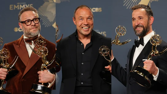 Seth Rogen (The Studio) Stephen Graham (Adolescencia) y Noah Wyle (The Pitt), ganadores premios Emmy 2025 Seth Rogen (The Studio) Stephen Graham (Adolescencia) y Noah Wyle (The Pitt), ganadores premios Emmy 2025