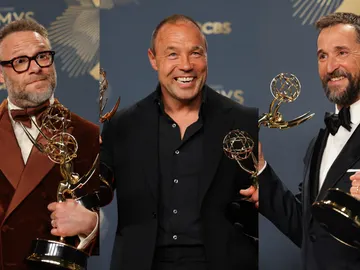 Seth Rogen (The Studio) Stephen Graham (Adolescencia) y Noah Wyle (The Pitt), ganadores premios Emmy 2025 Seth Rogen (The Studio) Stephen Graham (Adolescencia) y Noah Wyle (The Pitt), ganadores premios Emmy 2025