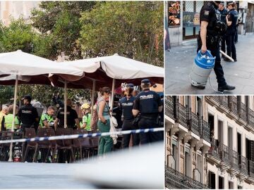 Neutralizan con un taser al atrincherado en Gran Vía que amenazaba con explotar dos bombonas de butano 