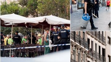 Neutralizan con un taser al atrincherado en Gran Vía que amenazaba con explotar dos bombonas de butano 