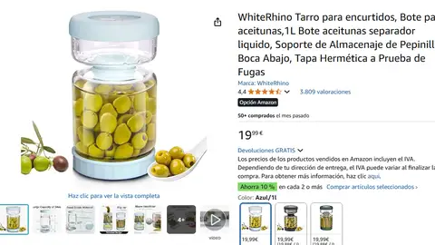 Tarro para encurtidos con escurridor Tarro para encurtidos con escurridor