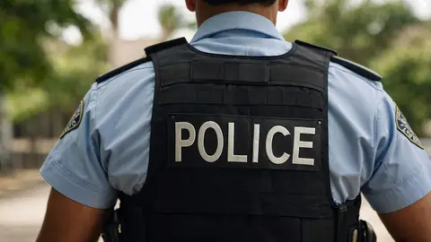 Imagen de archivo de un policía. Imagen de archivo de un policía.