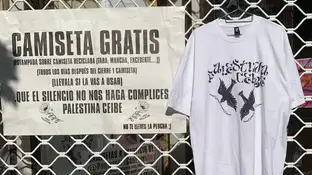 Una tienda de Vigo regala cada día una camiseta en apoyo a Palestina: "es nuestra manera de aportar, todo ayuda" Una tienda de Vigo regala cada día una camiseta en apoyo a Palestina: "es nuestra manera de aportar, todo ayuda"