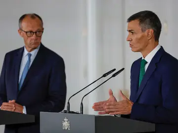 Pedro Sánchez y Friedrich Merz, canciller alemán Pedro Sánchez y Friedrich Merz, canciller alemán