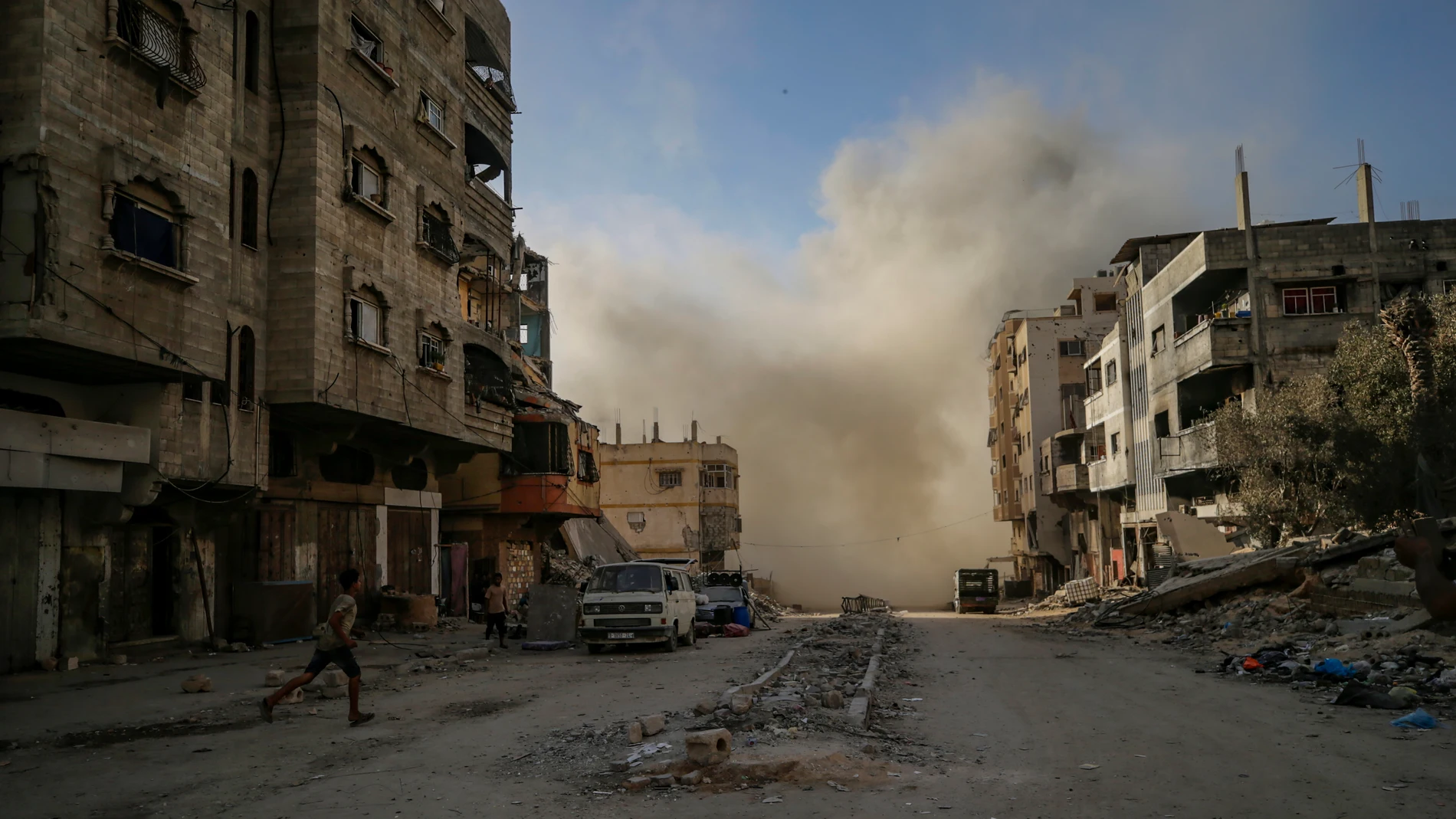 Imagen de Gaza después de que entraran tanques israelíes Imagen de Gaza después de que entraran tanques israelíes
