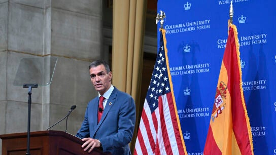Pedro S&aacute;nchez en la Universidad de Columbia
