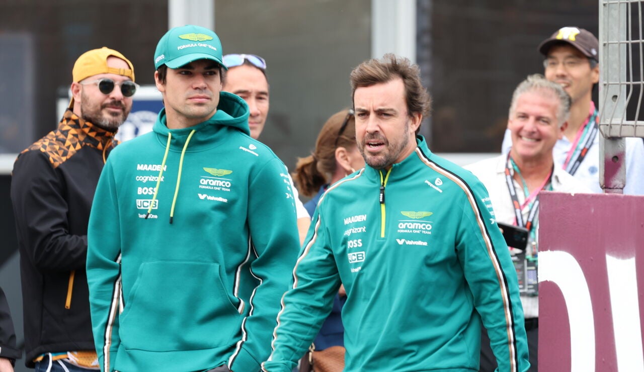 Lance Stroll y Fernando Alonso, en Bak&uacute;