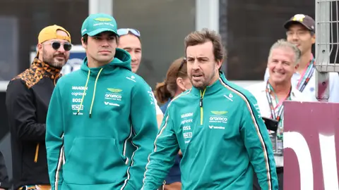Lance Stroll y Fernando Alonso, en Bakú Lance Stroll y Fernando Alonso, en Bakú