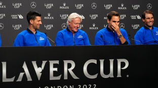 Bjorn Borg bromea con Djokovic, Federer y Nadal en la Laver Cup de 2022