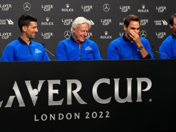 Bjorn Borg bromea con Djokovic, Federer y Nadal en la Laver Cup de 2022