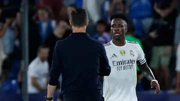 Xabi Alonso y Vinícius en el Ciutat de Valencia Xabi Alonso y Vinícius en el Ciutat de Valencia