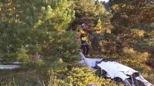 Imagen del accidente de aeronave sin motor.