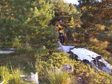 Imagen del accidente de aeronave sin motor. Imagen del accidente de aeronave sin motor.