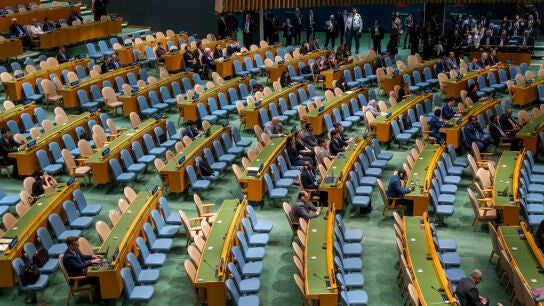 La Asamblea pr&aacute;cticamente vac&iacute;a durante el discurso de Netanyahu