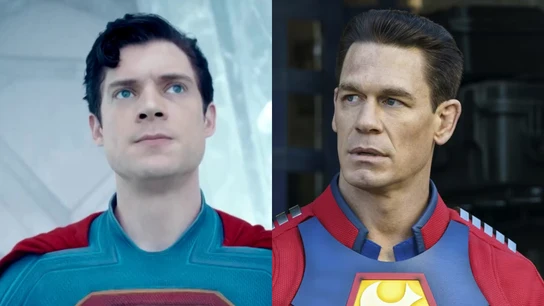 David Corenswet como Superman y John Cena como El Pacificador David Corenswet como Superman y John Cena como El Pacificador