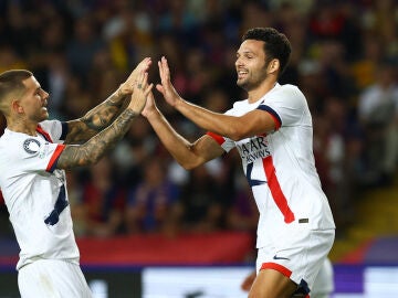 Goncalo Ramos celebra el segundo gol ante el Barcelona