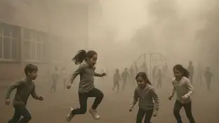 Niños jugando en el patio del colegio Niños jugando en el patio del colegio
